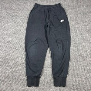 Nike Kids Joggers Sweatpants Black Cotton Blend Elastic Waist Drawstring Size XL